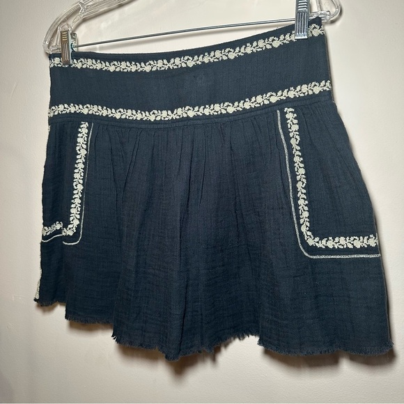 Isabel Marant Etoile Boho Embroidered Black Tribal Print Cotton Skirt Size 38 - Picture 15 of 16